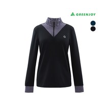 여성 레이어드 하프 지퍼 티셔츠_GF22KL52W, 100, 틸블루