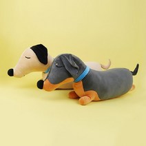 ZU_토이웍스 닥스훈트 강아지 애착 인형 85cm, 다크그레이