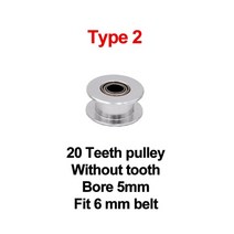 GT2 아이들러 타이밍 풀리 16-톱니 20-3D 프린터 부품 용 베어링이있는 3mm 또는 5mm 보어가있는 톱니 벨트, 01 Type 2_01 Black Color