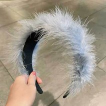 셀프웨딩 신부 헤어악세사리 티아라 촬영 소품어헤어 밴드 화이트 깃털 무대 공연 액세서리 신부 웨딩 쥬얼