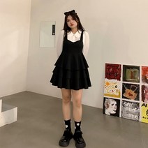 빅사이즈 레이어드 원피스 여성 긴팔 미디 원피스 봄 가을 LSY230315014