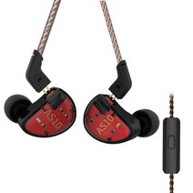 하이엔드이어폰 음질좋은이어폰 kz as10 헤드폰 5ba 평형 전기자 드라이버 hifi 저음 이어폰 이어폰 모니터 스포츠 헤드셋 소음 차단 이어 버드, 블랙 마이크