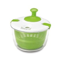 쿠시나트 라지 샐러드 스피너 세척 스핀 드라이 샐러드 그린 과일 야채 5qt CTG00사스 SAS, White, 5 Quart