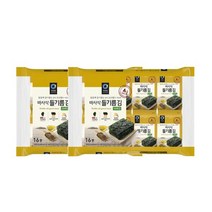 청정원 아침메뉴추천 바사삭 들기름 파래김 도시락 김 반찬 4g 16봉 2개 맛있는 어린이간식 간단한요리 간편식, 29세트