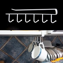 선반 클립형 컵걸이 화이트 수납장 철제 고리 주방 행거 냄비 조리도구