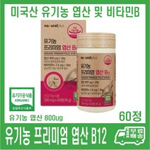 미국산 유기농 프리미엄 엽산b2 60정 내츄럴플러스 600ug 오가닉 엽산, 내츄럴플러스 유기농 프리미엄 엽산 60정, 1개