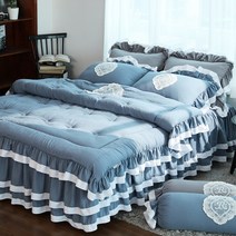 류금숙 프렌치감성 프릴 차렵이불+베개커버+이중프릴침대커버세트 (SS/Q/K/SK)