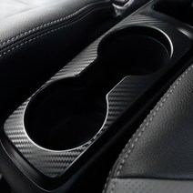 더뉴레이 컵홀더 패널 카본 스티커 기스방지 보호 가드 차량용품, 더뉴레이 컵홀더 패널 - 실버카본