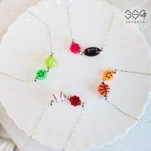 364days 925실버 스마일 스포츠 공목걸이 초등학생 목걸이 남자 어린이 은목걸이 엄마랑 아이랑커플 조카 선물 아동 비즈목걸이 사이즈 선택가능
