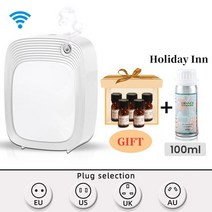 전자 방향제 디퓨저 가정용 에센셜 오일 커버리지 500 와이파이 제어 무소음 룸 향기 기계 샘플 선물, 10.White Holiday Inn  EU