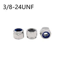 20PCS 미세 나사 육각 나일론 삽입 잠금 너트 UNF 10 #1/4 5/16 3/8 자동 Nylock Locknut 304 A2-70 스테인, 02 3-8