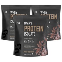 스포츠리서치 웨이 프로틴 아이솔레이트 단백질 보충제 더치 초콜릿 글루텐 프리, 2.27kg, 3개