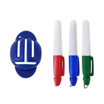 골프 볼 라이너 트리플 라인 마커 펜 2 포함 파란색 빨간색 퍼팅 위치 보조 마커쉽, Set H