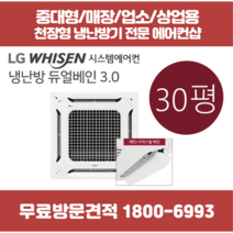 LG 천장형 에어컨 냉난방기 4way 듀얼베인 30평 (TW1100A2UR)