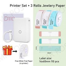 네임 스티커 라벨 프린터 NiimbotD110 미니 포켓 감열식 메이커 기계 올인원 DIY 날짜 다양한 용지, Add 3 rolls paper14_CHINA