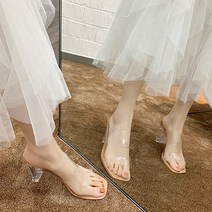 요나걸 여성 신발 뮬샌들 슬리퍼샌들 키높이샌들 미들 힐 젤리샌들 투명샌들 요즘 핫한 언니들의 원픽샌들 여자샌들 + 양말증정