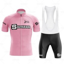 SALVARANI레트로 사이클링 저지 세트 클래식 자전거 의류 바이크 여름용 슬리브 남성용 비브 반바지 의류 프로 팀 남성용 자전거