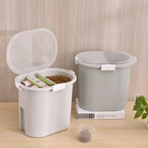 펫드라이룸 pet dog food storage container 6l dry cat food box bag 습기 방지 씰 airtight with Measuring cup, 2.5l-핑크