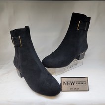 [탠디] 여성 굽4cm 기장15cm 발목띠포인트 세무스판 삭스부츠WAX22M517BLACK