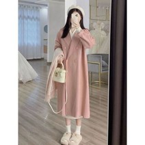 여자 겨울 롱 오버사이즈 코트 따뜻 중간 길이 느슨 모직 국 여성 두꺼운 울 혼합 오버코트 더블 브레스트 파카