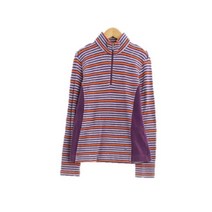 bogner 퍼플 스트라이프 면혼방 골프반집업긴팔티 여자 6625