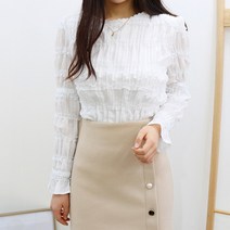 헤이뽀 / 발롱 프릴넥 캉캉 레이스 블라우스(2컬러)