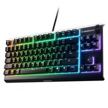 SteelSeries 에이펙스 3 TKL RGB 게이밍 키보드 텐키리스 컴팩트 폼 팩터 8존 RGB 조명 IP32 물 & 먼지 방지 저소음 게임 스위치 게임 등급 안티 고스팅, Whisper Quiet – Tactile Sil_Ke