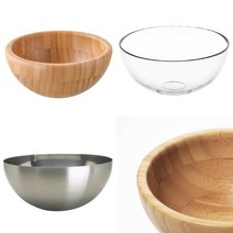 이케아 블란다 서빙볼 모음 강화유리볼 우드 스테인리스 샐러드 요거트 팥빙수 화채, 블란다 마트(우드), 28cm