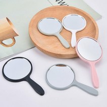 다옴하우스 미니 원형 손거울 화장 메이크업 휴대용 손잡이거울 미용실 판촉 선물