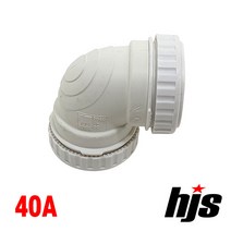 HJS 원터치 방음 2040 90도 엘보 DL 40A (PVC 이음관 PPI 평화 부속 직각 40mm), 1개