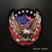 할리데이비슨 패치 용품 악세사리 pgy 의류 액세서리 아메리칸 이글 군대 배지 펑크 록 자전거 패치 대형 자수 바이커 패치 오토바이 의류 패치, 18.5x20cm