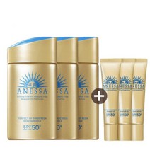 아넷사 정품 퍼펙트 선스크린 스킨케어 밀크 60ml 3개 + 젤N 15g Q515917