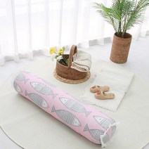 단잠 시어서커 여름 바디필로우 롱쿠션 대형 안고자는 베개 원형 캔디 베개, 커버1장+솜포함, 쿨싸만코-핑크