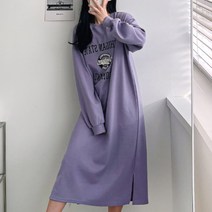 [KT알파쇼핑][애슬릿] 국내 생산 홈웨어 트레이닝 쭈리 트임 루즈핏 롱 원피스