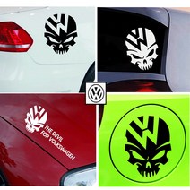 폭스바겐 포인트 스티커 스컬데칼 해골스티커 블랙 실버 수입차용품 자동차스티커, (02)SILVER