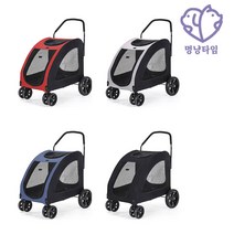 멍냥타임 펫 퍼피 캐리어 DTC606 대형견 유모차 반려동물 웨건 트레일러 점보 접이식 개모차 다견, 멍냥타임펫퍼피캐리어606블루