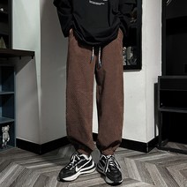 융기모 코듀로이 팬츠 벨벳 부츠컷 두꺼운 바지 남성 겨울 유행 느슨한 캐주얼 바지 바지