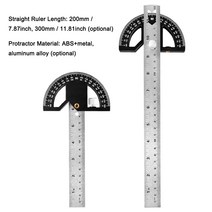 각도자 2in1 자기 직선 각도 측정 눈금자 목공 스크라이브 분리형 게이지 저울, 03 200mm ABS Metal