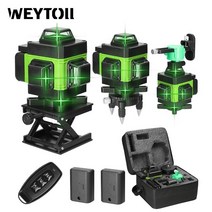 미니 소형 레이저레벨기 라인 레벨 셀프 레벨링 머신 충전식 리튬 배터리 레벨링 도구, 4d type2 eu 녹색