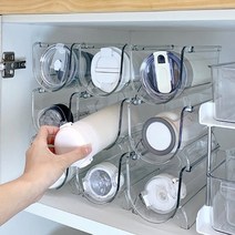 투명 음료 텀블러 보관함 정리대 진열 정리 보관대 정리함, 2단x2개세트, 1개