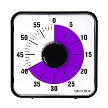 Secura 60분 비주얼 카운트다운 타이머 구글타이머 뽀모도로타이머, Purple & Black