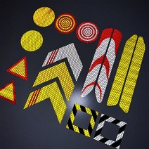 마이웨이카 3M 초고휘도 반사 스티커 테이프 반사지 리플렉터 자동차 오토바이 바이크 배달통 탑박스, 일자 (무늬), 형광색, 1개