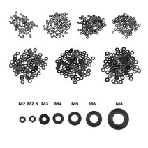 고무바킹 고무패킹 캡 실리콘패킹 100Pcs 화이트/블랙 플라스틱 나일론 와셔 도금 플랫 스페이서 씰 가스켓, 01 Black_02 M2.5, 01 Black_02 M2.5