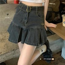 청치마 롱청치마 청치마코디 y2k 데님 스커트 여성 gothic pleated high