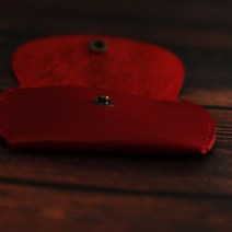 수제 가죽 항아리 미니지갑 베지터블 파라핀레드