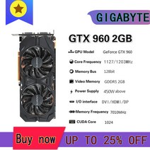 GIGABYTE Raphic 카드 GTX 750TI 950 960 1050TI 1060 1070TI 1650 1660 1660TI 2-3-5-6-8GB 비디오 카드 G, 17 GA-GTX-960-2GB