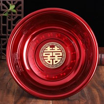 세수대 결혼기념일 용품 스텐레스 겹경사 페이스 대야 신부 혼수 레드 축하용 황금 2515869746, 대원희 36cm