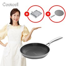 쿡셀 후라이팬 싱글코팅 블랙큐브 IH 스테인레스 인덕션 계란 후라이팬 (사은품증정), 26cm, 26cm(사은품 기름막이)