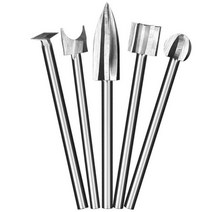 레이저 미니 마킹 조각 절단기 마킹 컷팅5PCS 나무 드릴 비트 세트 밀링 커터 스틸 샤프 가장자리 목공 드릴링 도구 나무 칼, 3x3mm., 은