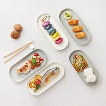 로이첸 단아함 타원 플레이트 접시 1P, 01. 블루그레이